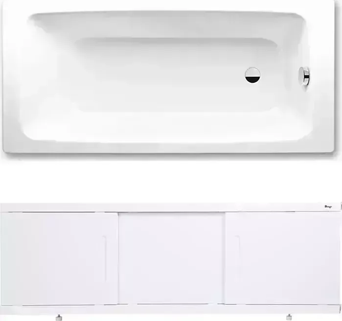 Стальная ванна Kaldewei Cayono 749 Easy-Clean 170x70 с экраном Emmy Соната и ножками