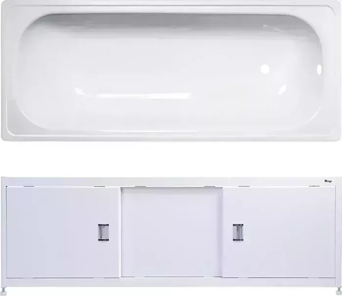Стальная ванна ВИЗ Antika 150x70 с экраном Emmy Монро и ножками, белая орхидея