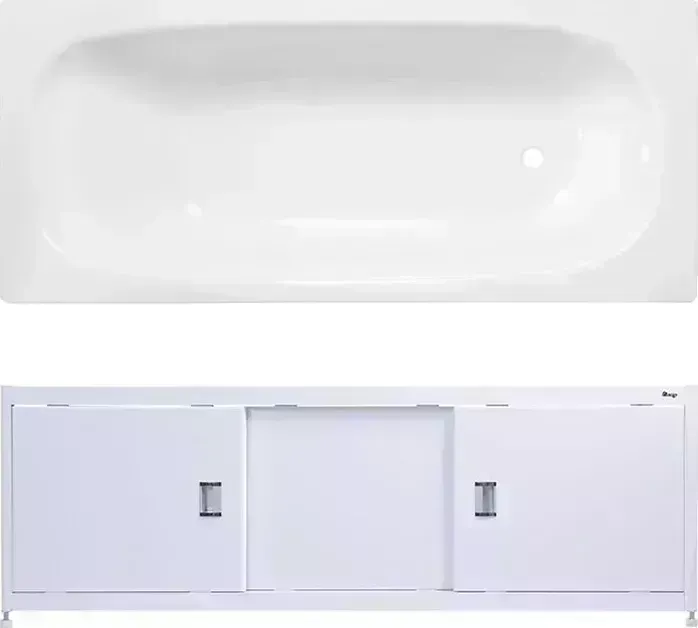 Стальная ванна ВИЗ Reimar 170x70 с экраном Emmy Монро и ножками, белая орхидея
