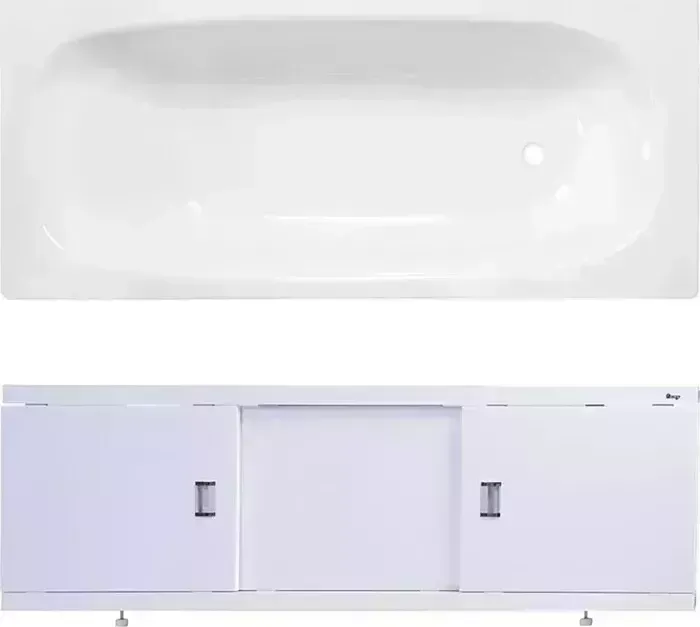 Стальная ванна ВИЗ Reimar 170x70 с экраном Emmy Виктория и ножками, белая орхидея