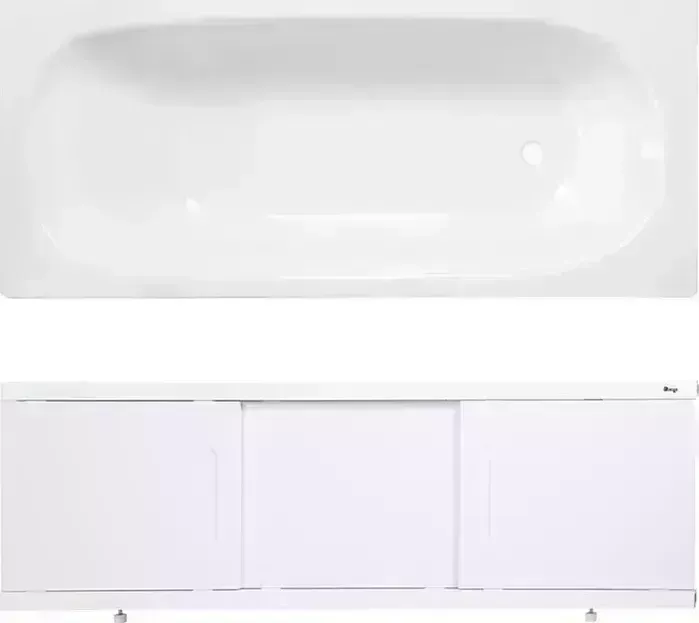 Стальная ванна ВИЗ Reimar 170x70 с экраном Emmy Соната и ножками, белая орхидея