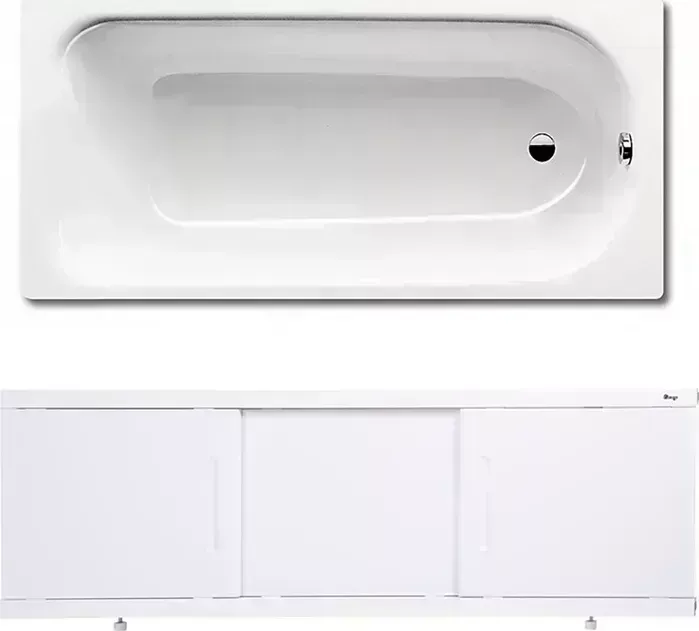 Стальная ванна Kaldewei Eurowa 312-1 170x70 с экраном Emmy Соната и ножками