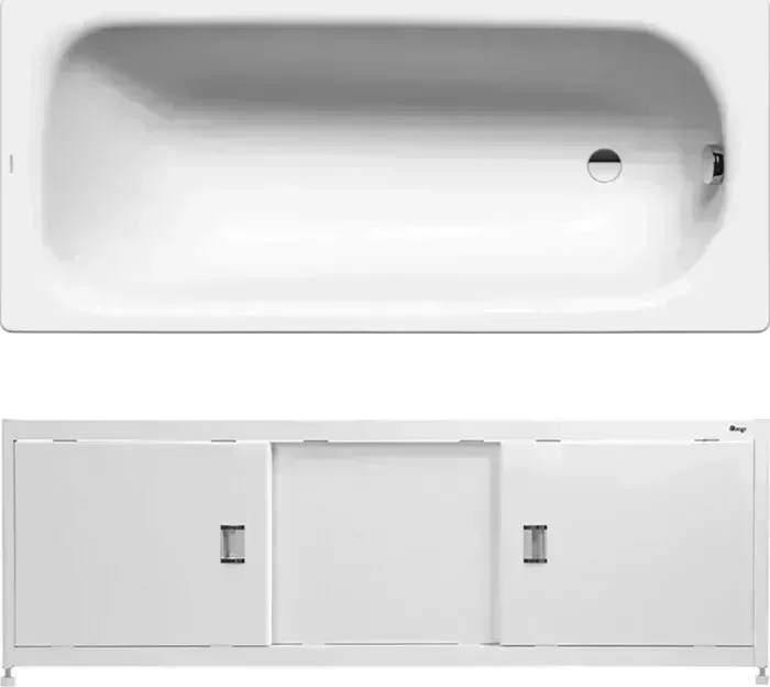 Стальная ванна Kaldewei Saniform Plus 373-1 170x75 с экраном Emmy Монро и ножками