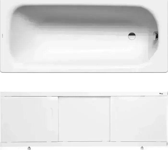 Стальная ванна Kaldewei Saniform Plus 373-1 170x75 с экраном Emmy Соната и ножками