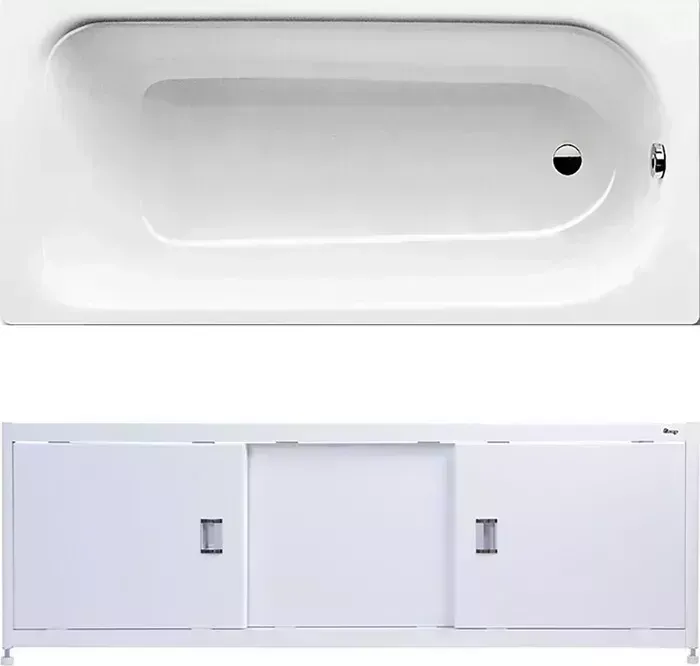 Стальная ванна Kaldewei Saniform Plus 363-1 170x70 с экраном Emmy Монро и ножками