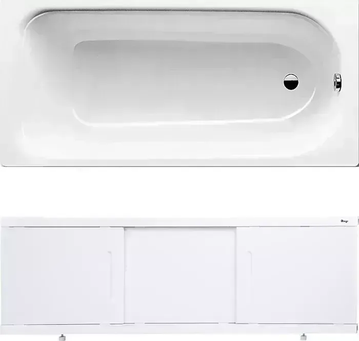 Стальная ванна Kaldewei Saniform Plus 363-1 170x70 с экраном Emmy Соната и ножками