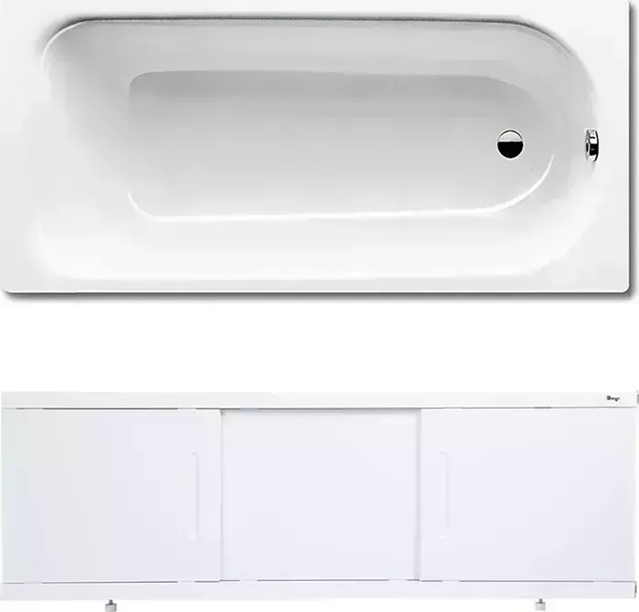 Стальная ванна Kaldewei Saniform Plus 362-1 160x70 с экраном Emmy Соната и ножками