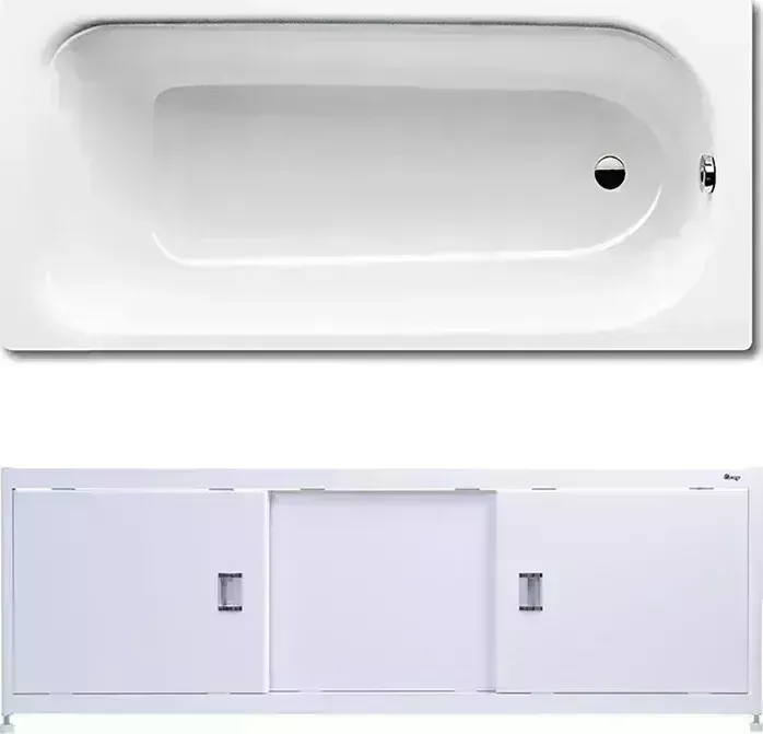 Стальная ванна Kaldewei Saniform Plus 362-1 160x70 с экраном Emmy Монро и ножками
