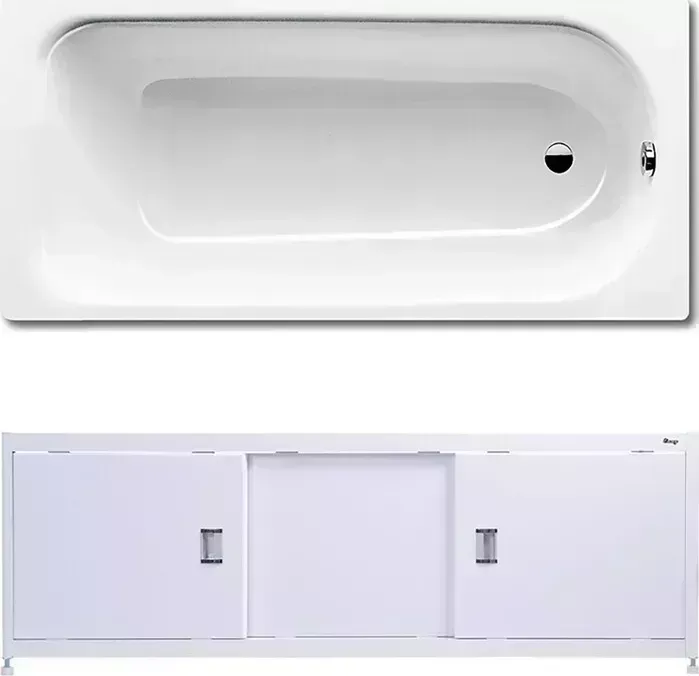 Стальная ванна Kaldewei Saniform Plus 361-1 150x70 с экраном Emmy Монро и ножками