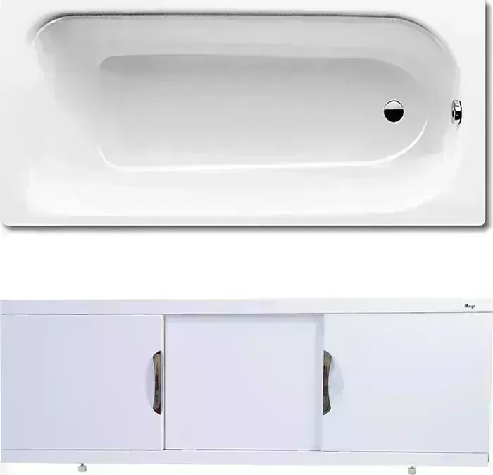 Стальная ванна Kaldewei Saniform Plus 362-1 Easy-Clean 160x70 с экраном Emmy Валенсия и ножками
