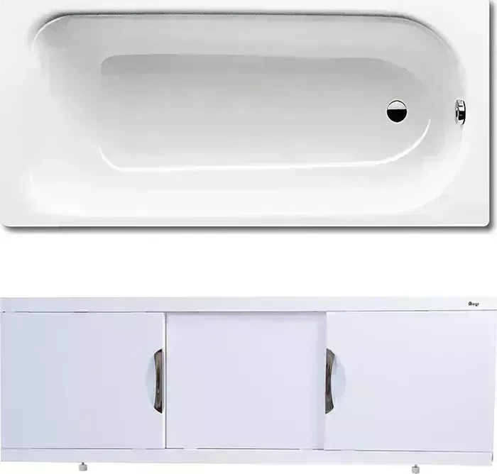 Стальная ванна Kaldewei Saniform Plus 362-1 160x70 с экраном Emmy Валенсия и ножками