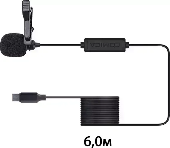 Микрофон Comica петличный V01SP (UC) (6.0m)