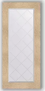 Зеркало Evoform с гравировкой Exclusive-G 56x126 см, в багетной раме - золотые дюны 90 мм (BY 4064)