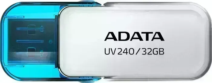 Диск A-DATA Флеш 32Gb UV240 AUV240-32G-RWH USB2.0 белый/голубой