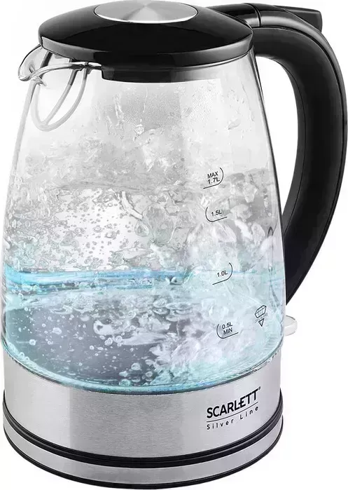 Чайник электрический Scarlett SC-EK27G95 серебристый/черный