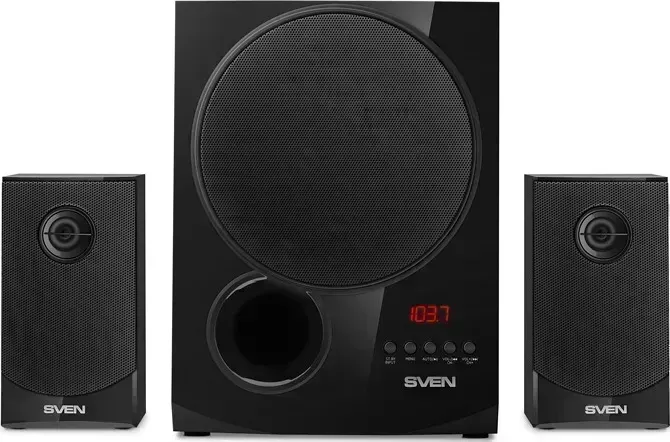 Акустическая система Sven MS-2080, черный (70 Вт, Bluetooth, пульт, дисплей, FM, USB, SD) (SV-018771)