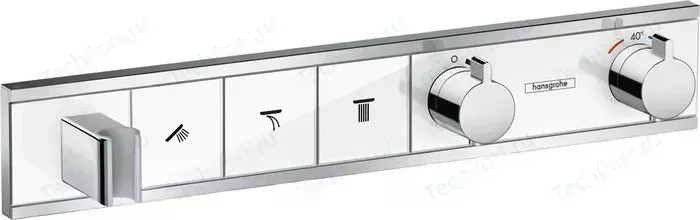 Термостат для ванны Hansgrohe RainSelect на три выхода, механизма 15311180, белый/хром (15356400)
