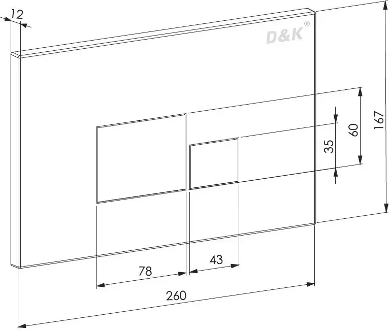 Кнопка смыва D&K Quadro DB1519002