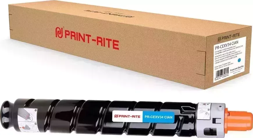 Расходный материал для печати Print-Rite PR-CEXV34 (C-EXV34/TFC388CPRJ) голубой (Картридж)