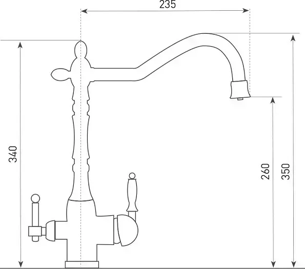 Смеситель для кухни Zigmund & Shtain 1900 молодое шампанское