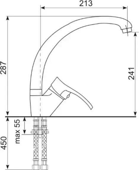 Смеситель для кухни WEISSGAUFF WG 00108 Anthracite