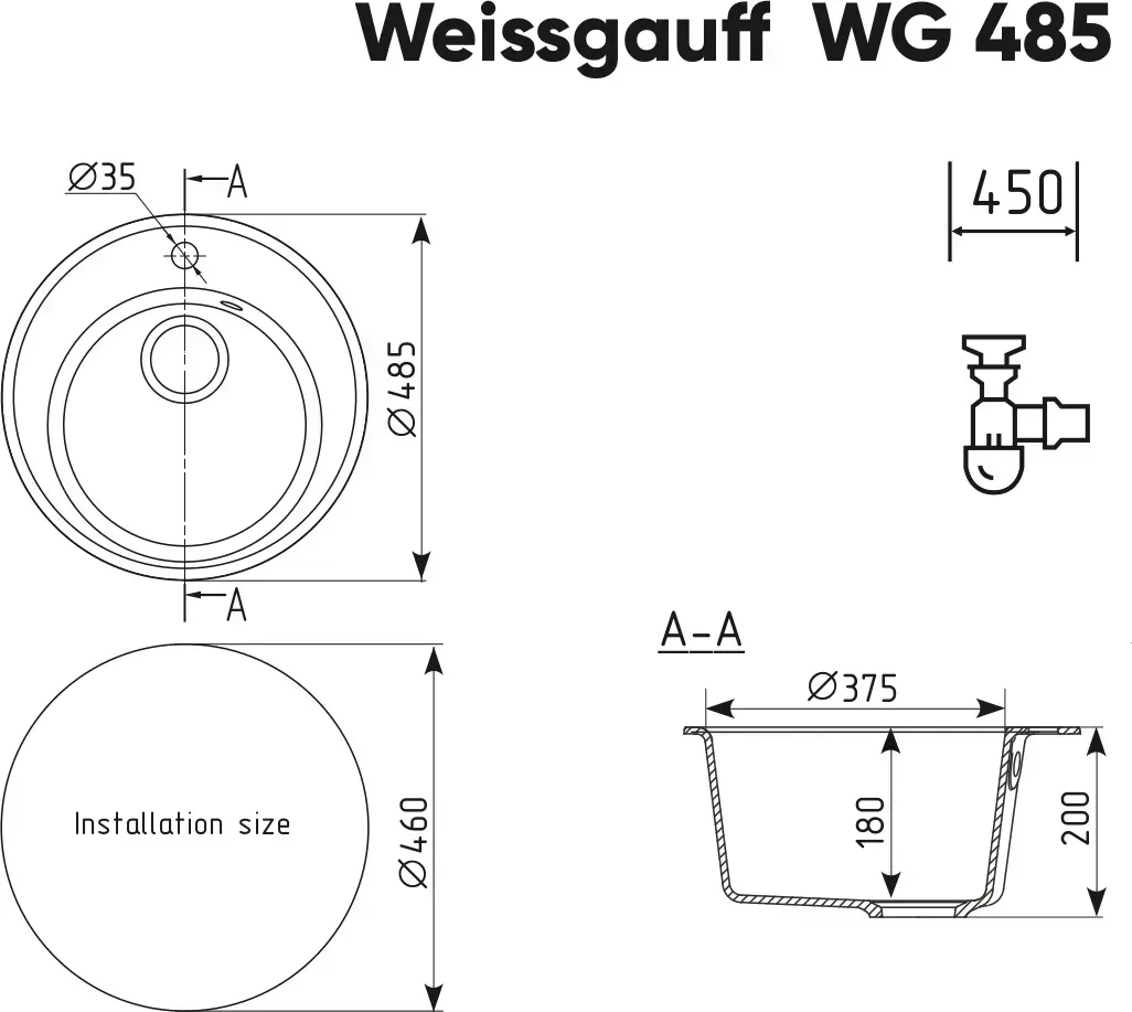 Мойка кухонная WEISSGAUFF WG 48503 Sand