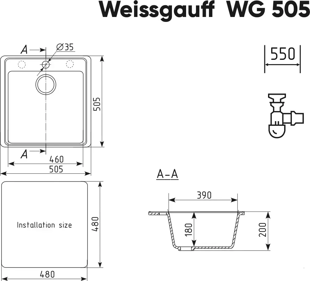 Мойка кухонная WEISSGAUFF WG 50502 Beige