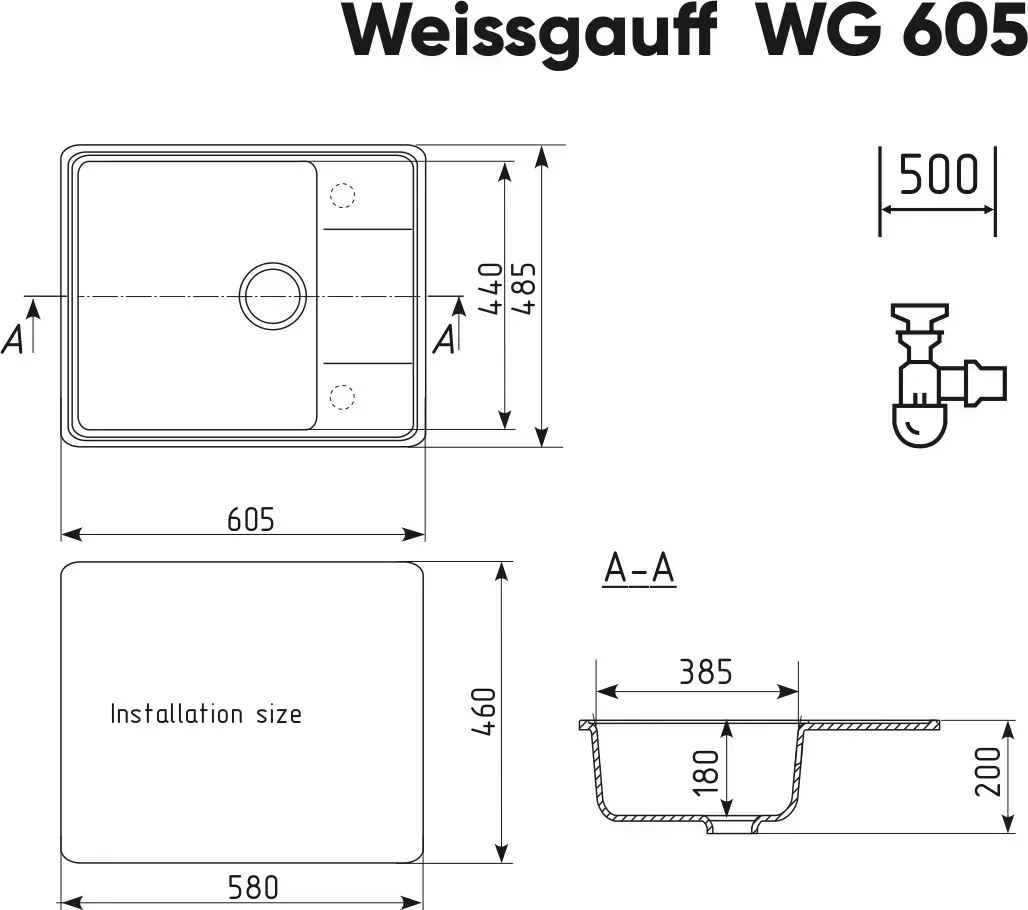 Мойка кухонная WEISSGAUFF WG 60503 Sand