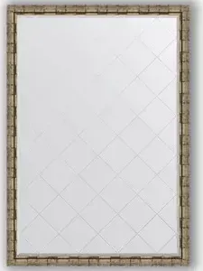 Зеркало Evoform с гравировкой Exclusive-G 128x183 см, в багетной раме - серебряный бамбук 73 мм (BY 4480)