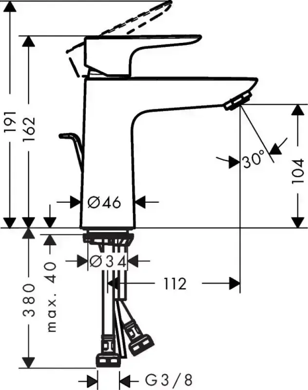 Смеситель для раковины Hansgrohe HansGrohe Talis E 71714670