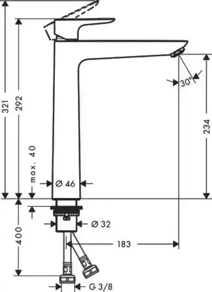 Смеситель для раковины Hansgrohe HansGrohe Talis E 71717340