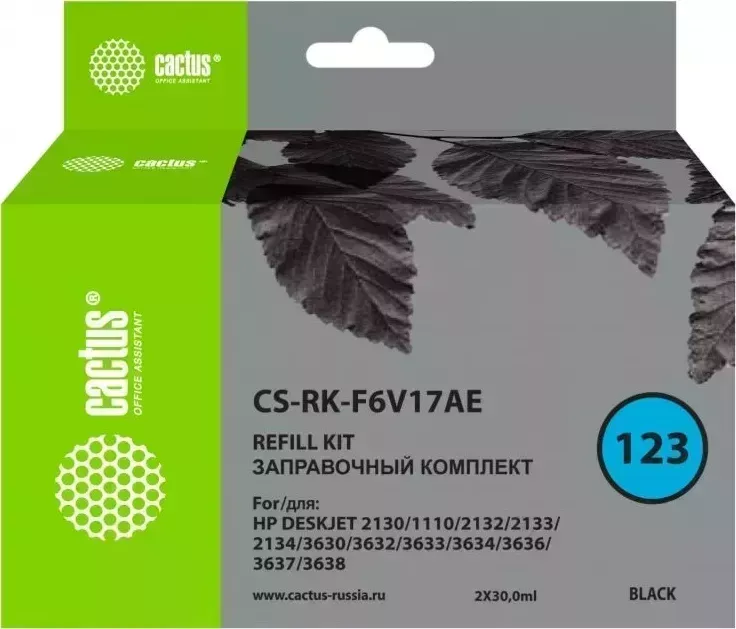Картридж CACTUS Расходный материал для печати CS-F6V17AE N123 черный ( )