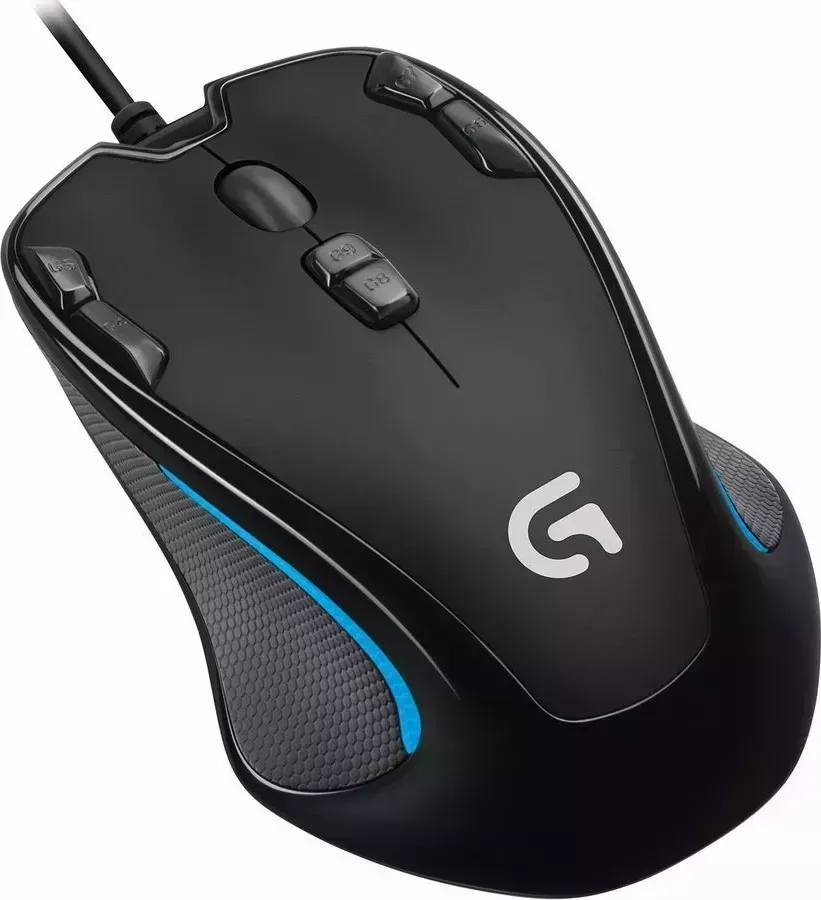 Мышь компьютерная LOGITECH G300s черный/голубой (910-004349)