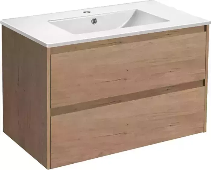 Тумба с раковиной Vincea с Gio 80х46 N.Oak (VMC-2G800NO, VBS-13980)