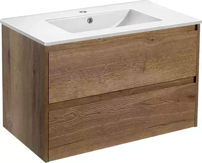 Тумба с раковиной Vincea с Gio 80х46 T.Oak (VMC-2G800TO, VBS-13980)