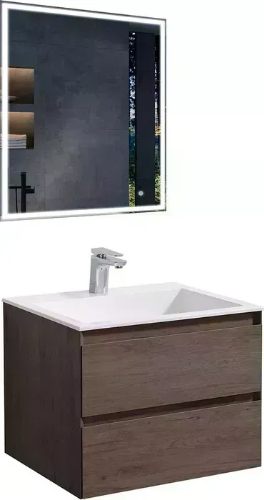 Мебель для ванной Vincea Luka 60х48 R.Oak, белая раковина