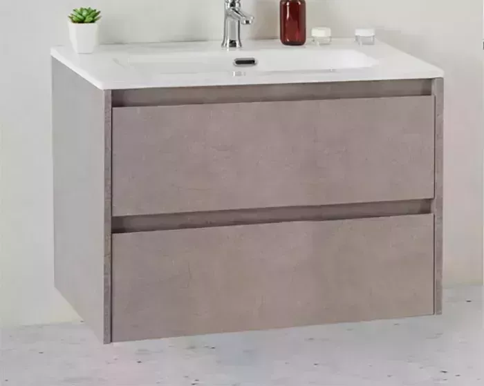 Тумба с раковиной BELBANGO с Kraft-39 80 Cemento Grigio (KRAFT 39-800/390-2C-SO-CG, BB800/390ETL)