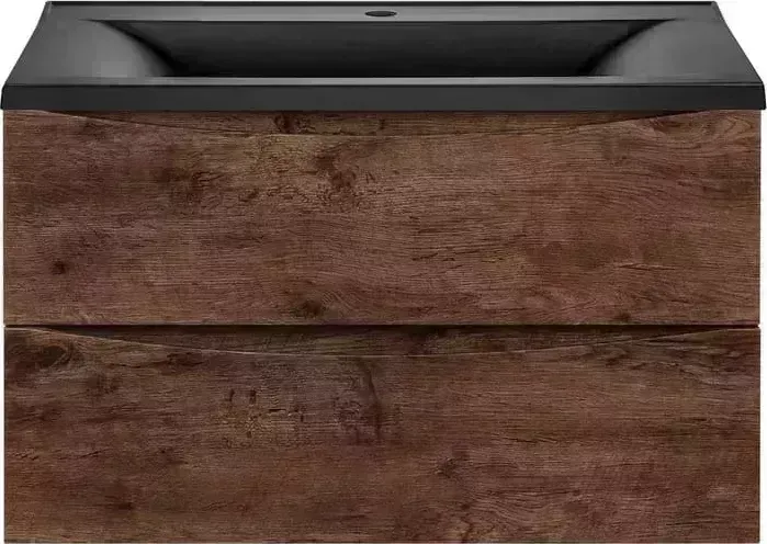 Тумба с раковиной Vincea с Mia 75х45 R.Wood, черная раковина (VMC-2MA750RW, VCB-3M750B)