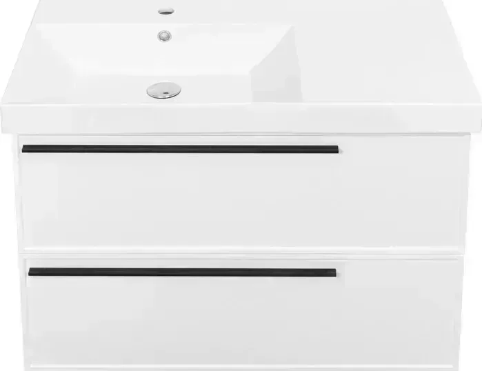 Тумба с раковиной La Fenice с Elba Bianco Twin 90х47 левая, белая (FNC-01-ELB-B-90-2, CU.NN.90L)