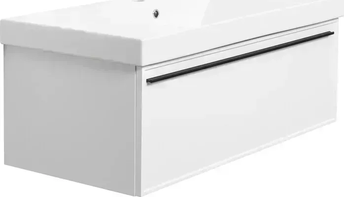 Тумба с раковиной La Fenice с Elba Bianco 100х47 белая (FNC-01-ELB-B-100, CU.NN.100)