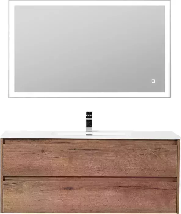 Мебель для ванной BELBANGO Kraft 120 два ящика, Rovere Tabacco