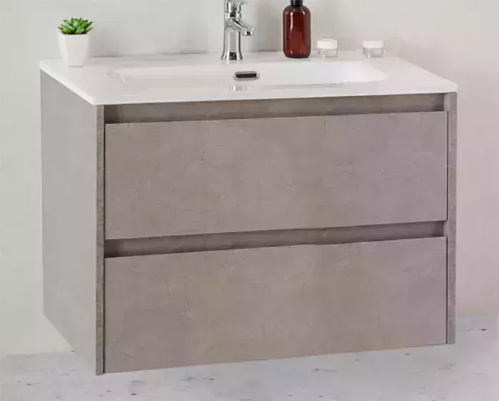 Тумба с раковиной BELBANGO с Kraft-39 70 Cemento Grigio (KRAFT 39-700/390-2C-SO-CG, BB700/390ETL)