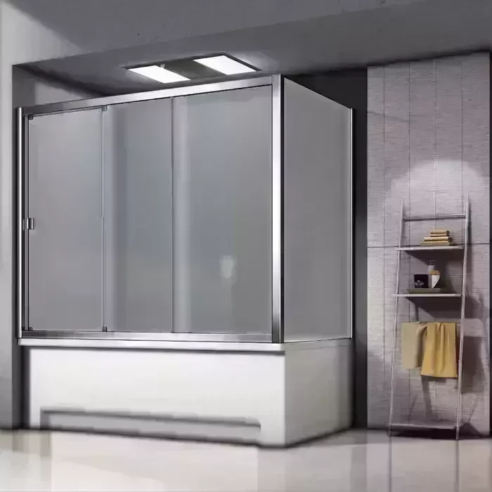 Шторка для ванны Good Door Screen WTW+SP 160х75х140 матовая Grape, хром