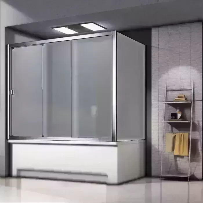 Шторка для ванны Good Door Screen WTW+SP 130х70х140 матовая Grape, хром