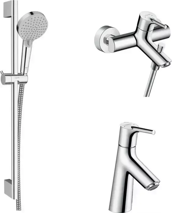 Комплект смесителей Hansgrohe Talis S с душевым гарнитуром, хром (72400000, 72012000, 26275000)