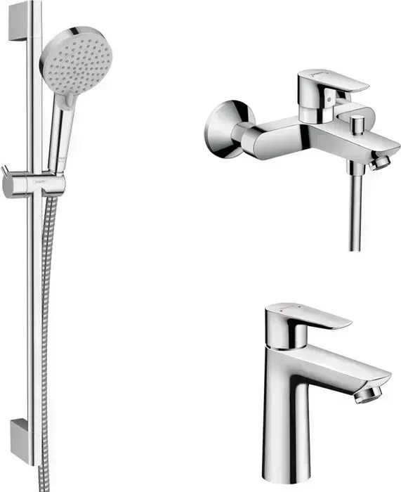 Комплект смесителей Hansgrohe Talis E с душевым гарнитуром, хром (71740000, 71714000, 26275000)