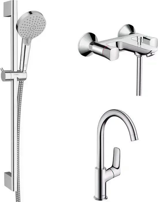 Комплект смесителей Hansgrohe Logis с душевым гарнитуром (71243000, 71131000, 26275000)