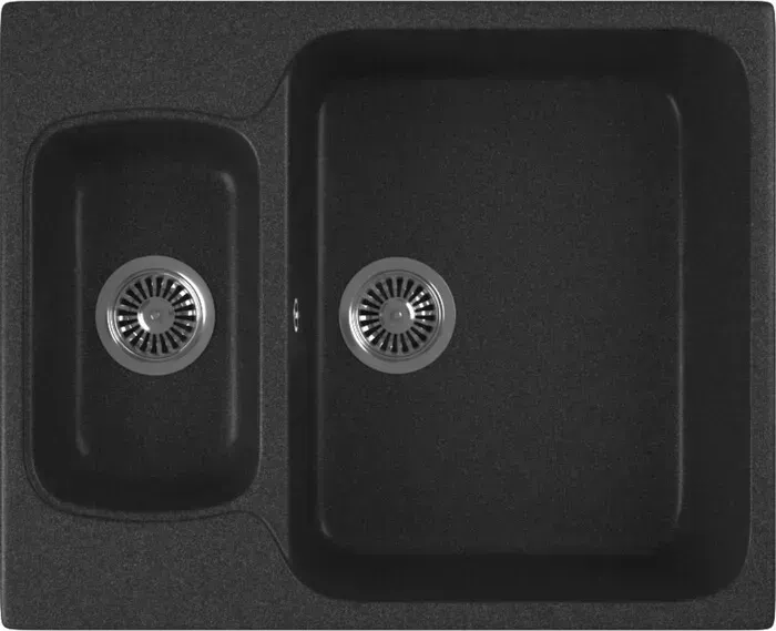 Мойка кухонная GREENSTONE GRS-09-343 антрацит, с сифоном