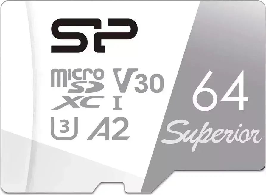 Карта памяти Silicon Power microSDXC UHS-I U3 Superior 64ГБ Class 10 (SP064GBSTXDA2V20SP) +переходник SD