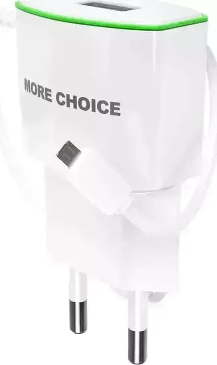Сетевое зарядное устройство GREEN More choice NC40m 1USB 1.0A White (4627151191980)